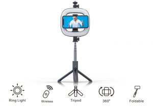 Selfie Stick Tripod With Led Light