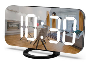 Digital Alarm Clock Mirror LED