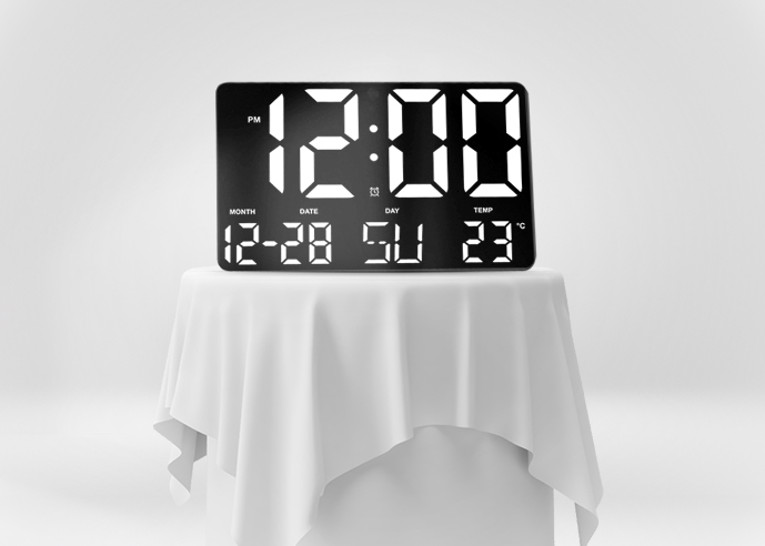 Réveil numérique, miroir d'horloge numérique LED avec 10 modes d